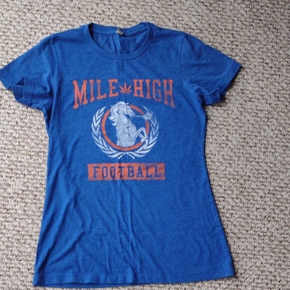 Blue Mile High Football T-Shirt